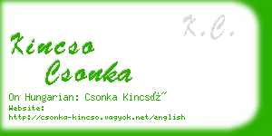 kincso csonka business card